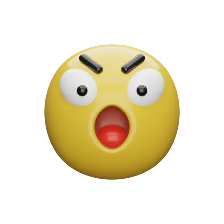 Schockierender Ausdruck  3D Emoji