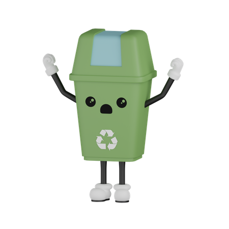 Schockierender Mülleimer  3D Icon