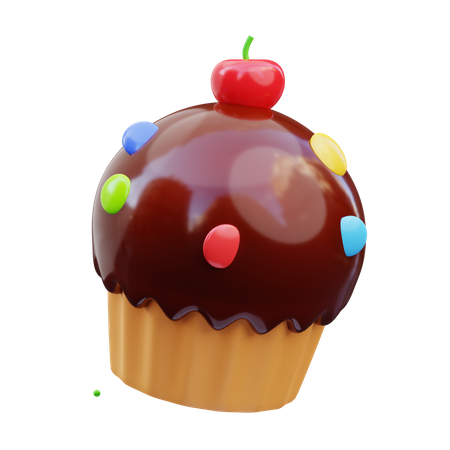 Schoko-Cupcake  3D Icon