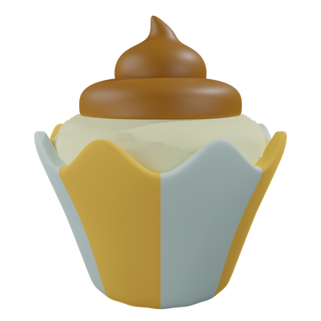Schokoladen-Cupcake  3D Illustration