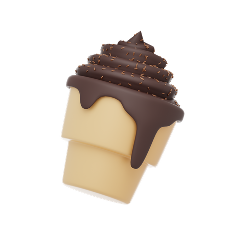 Schokoladen-Cupcake  3D Icon