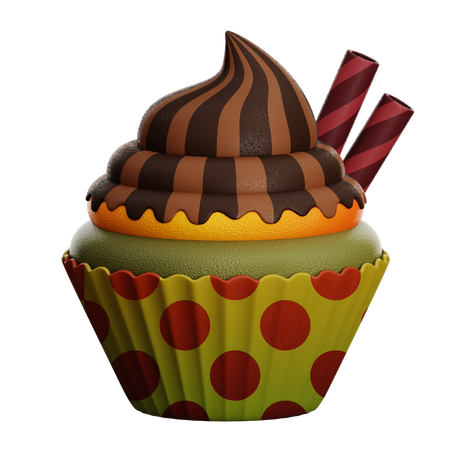 Schokoladen Cupcakes  3D Icon