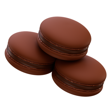 Schokoladen-Macarons  3D Icon