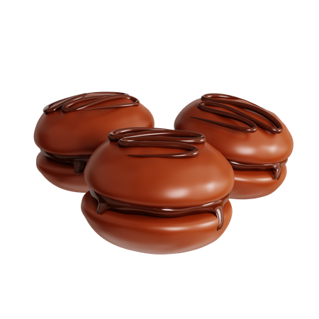 Schokoladen-Macarons  3D Icon