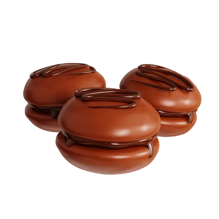 Schokoladen-Macarons  3D Icon