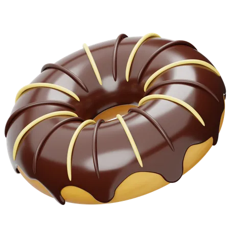 Schokoladen-Vanille-Donuts  3D Icon