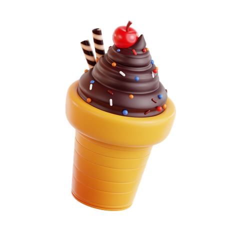 Schokoladeneiscreme  3D Icon