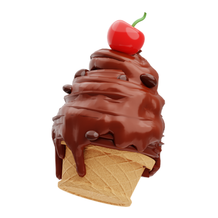 Schokoladeneiscreme  3D Illustration