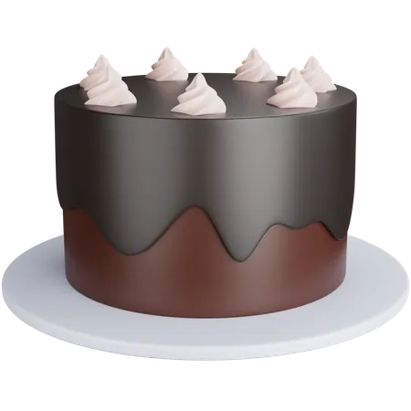 3 D Rendering Kostlichen Schokoladenkuchen Isoliert 3D Icon