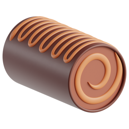 Schokoladenkuchenrolle  3D Icon