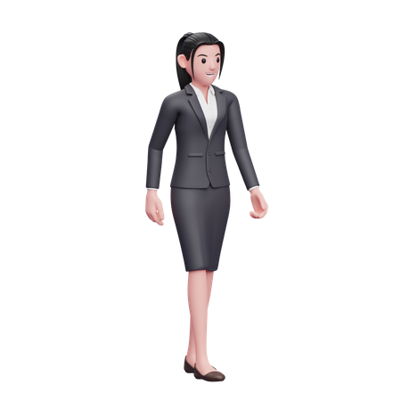 Geschäftsfrau, die zu Fuß geht  3D Illustration