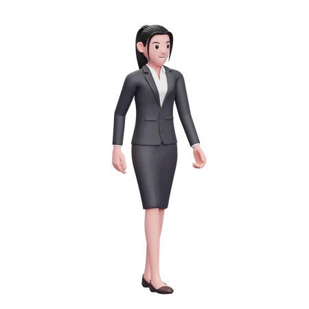 Geschäftsfrau, die zu Fuß geht  3D Illustration