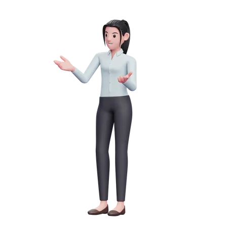 Geschäftsfrau im Gespräch  3D Illustration