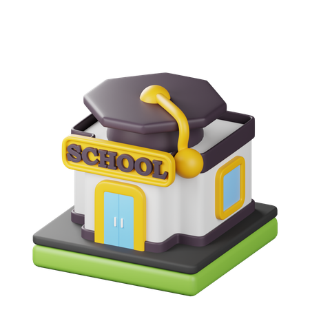 学校  3D Icon