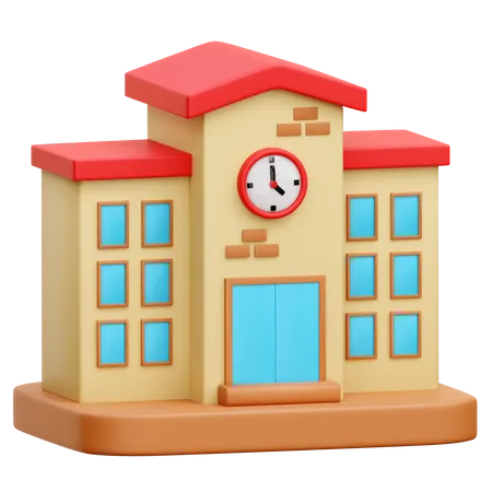 School  3D Icon