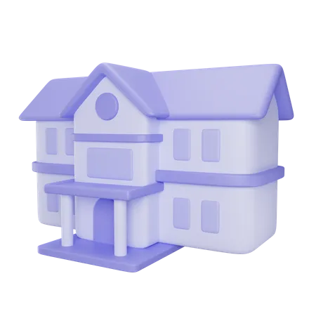 School  3D Icon