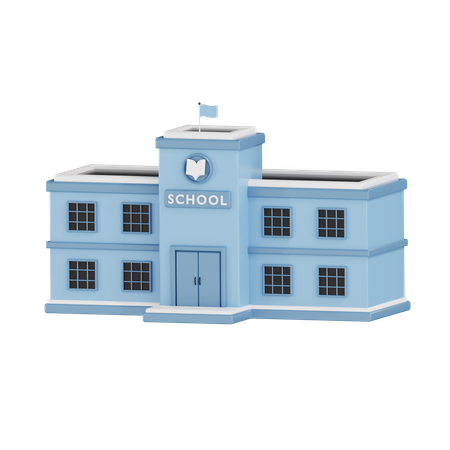 School  3D Icon