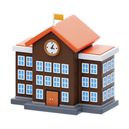 School  3D Icon