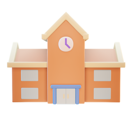 School  3D Icon