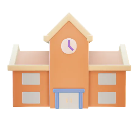 School  3D Icon