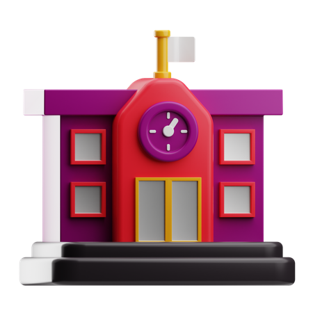 School  3D Icon