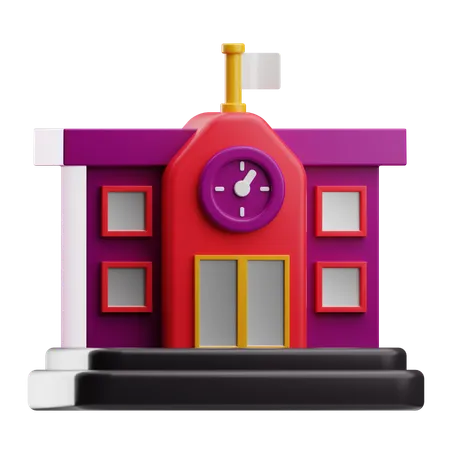 School  3D Icon