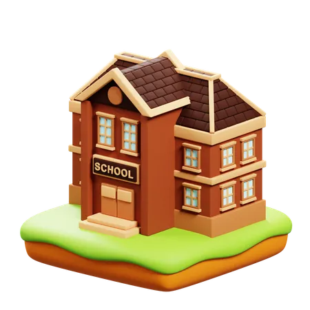 School  3D Icon