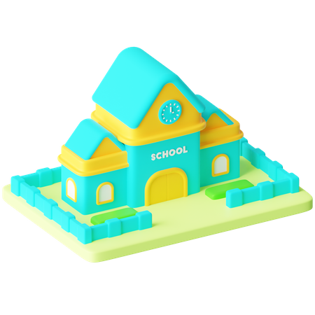 School  3D Icon