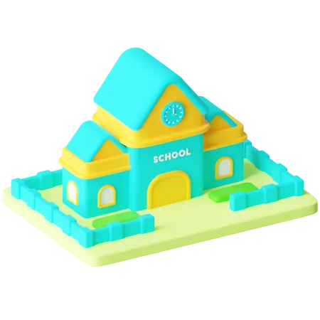 School  3D Icon