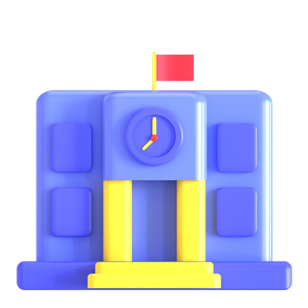 School  3D Icon