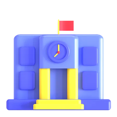 School  3D Icon