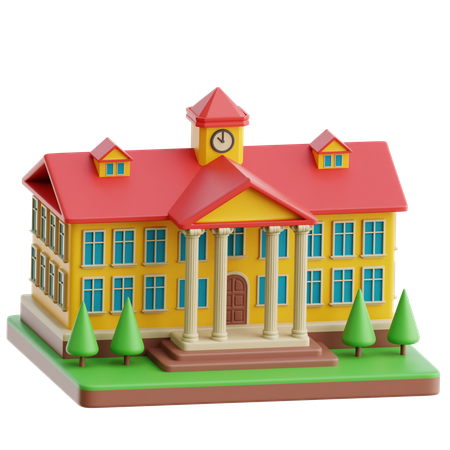 School  3D Icon