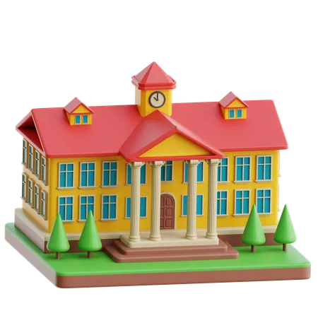 School  3D Icon