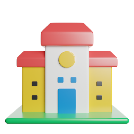 School  3D Icon