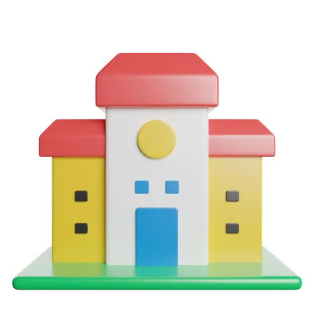 School  3D Icon