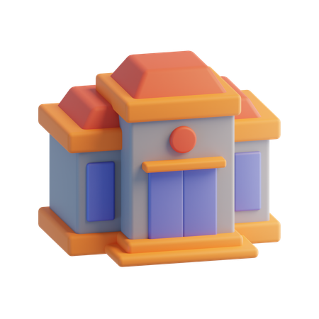 School  3D Icon