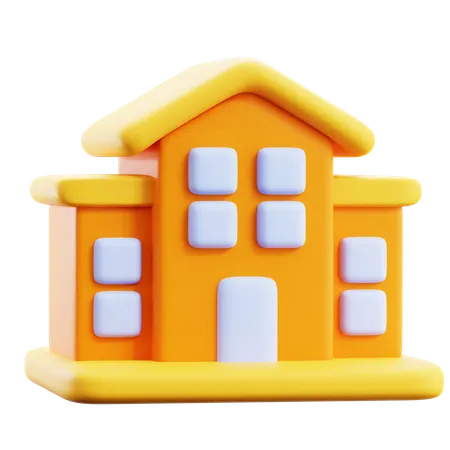 School  3D Icon
