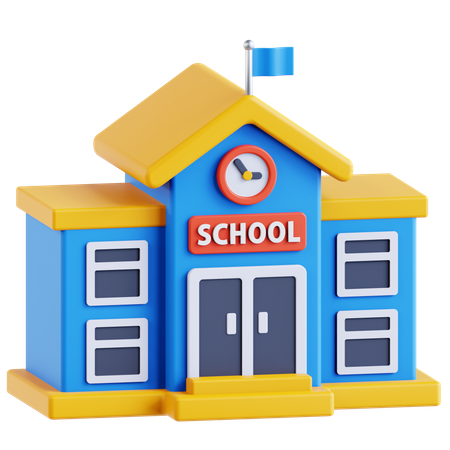 School  3D Icon