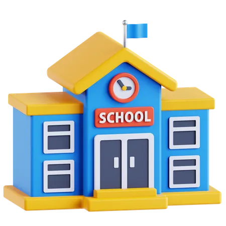 School  3D Icon