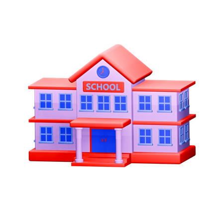 School  3D Icon