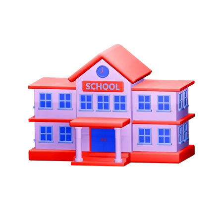 School  3D Icon