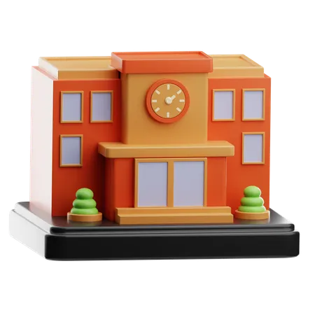 School  3D Icon