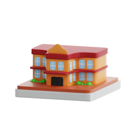 School  3D Icon