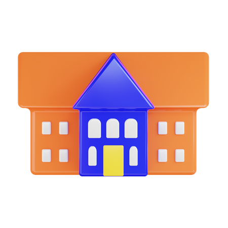 School  3D Icon