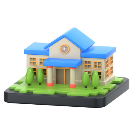 School  3D Icon