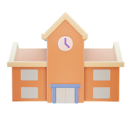 School  3D Icon