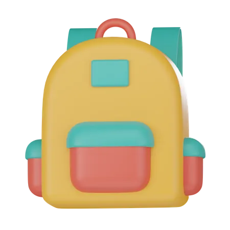 School Backpack 3 D Illustration 3D Icon