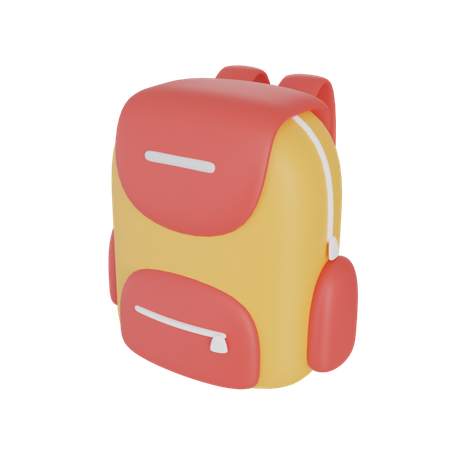 School Backpack  3D Illustration