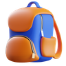 3d school backpack illustration