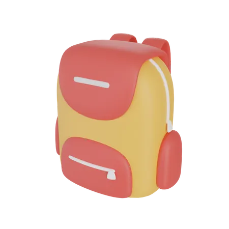 School Backpack  3D Illustration